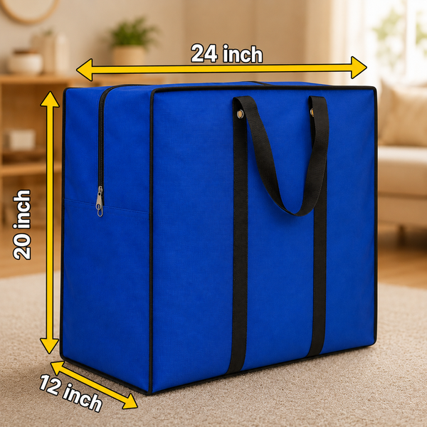 SHOPRYZ Royal Blue Storage Bag showing size and capacity