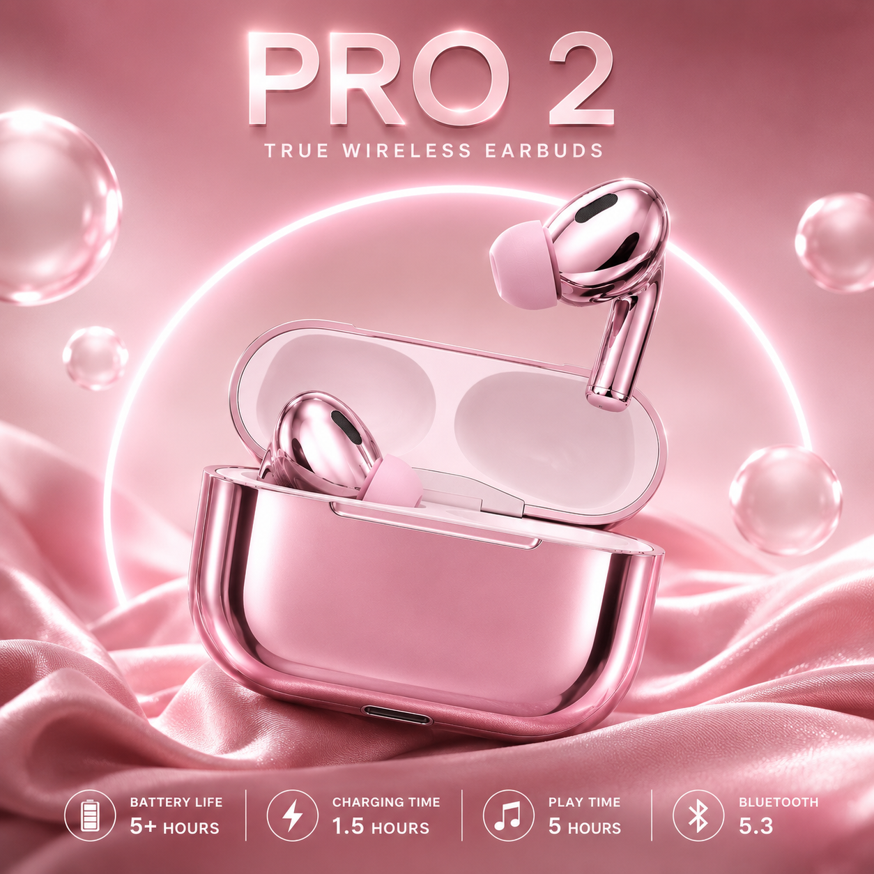 SHOPRYZ Pro 2 Wireless Earbuds in Metallic Purple
