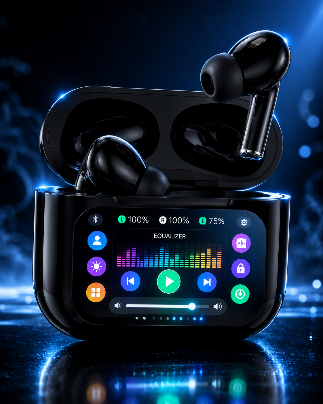 SHOPRYZ Air 9 Pro Wireless Earbuds touch screen display close-up
